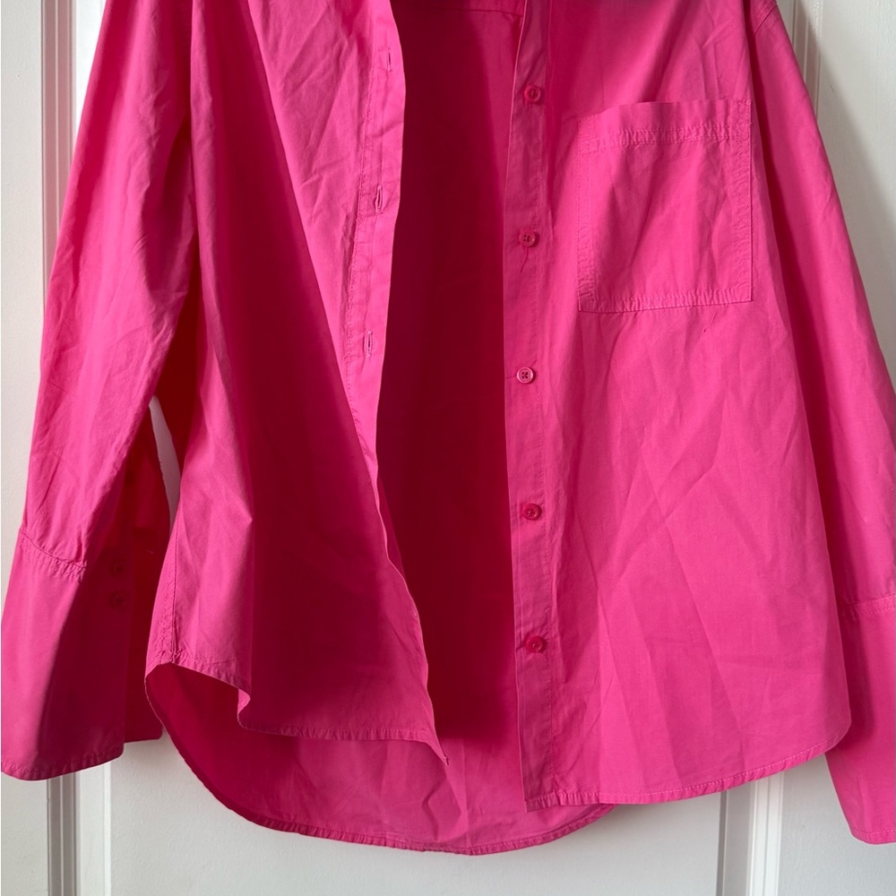 J Crew Pink Collar Shirt Woman’s Size 6 Button Down Long Sleeve